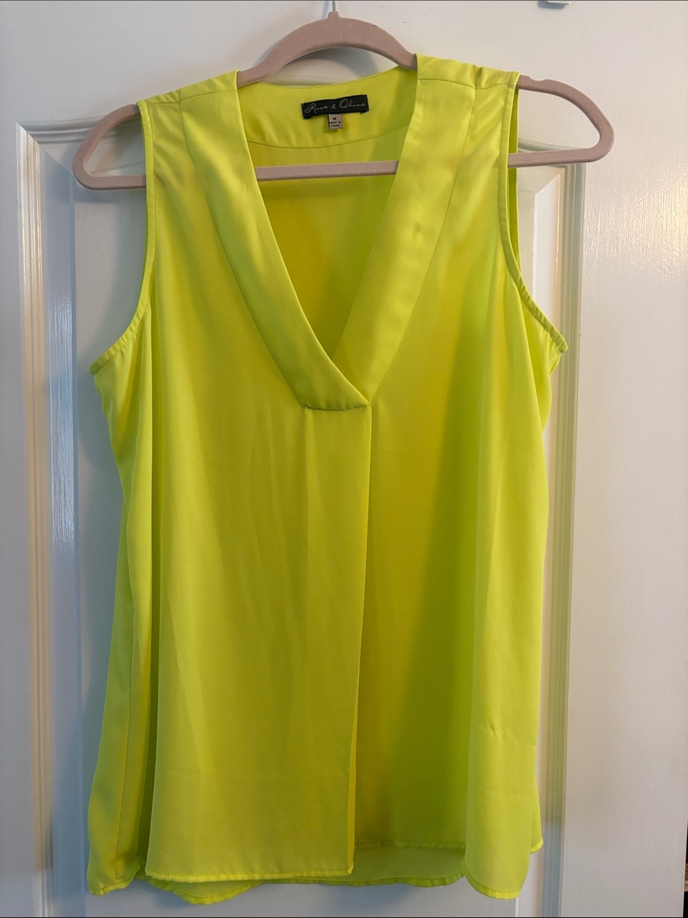 Rose & Olive Neon Yellow V-Neck Sleeveless Camisole